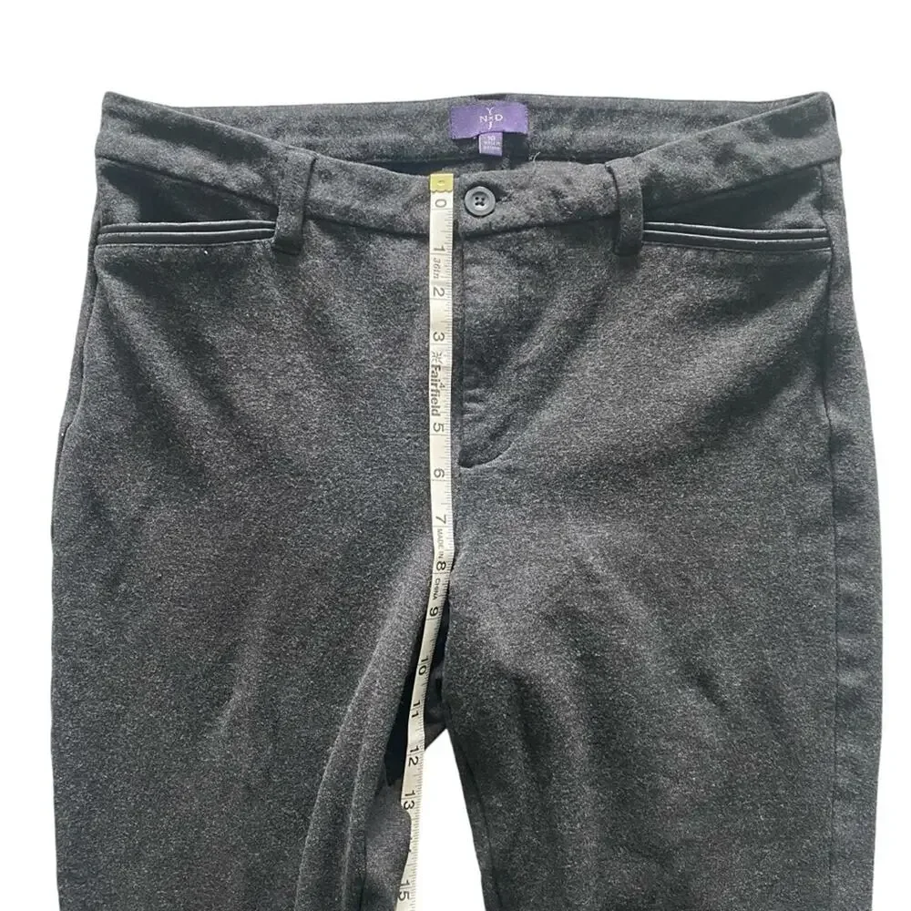 NYDJ Straight Leg Ponte Knit Pants Gray Size 10 Stretch Career Office